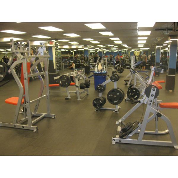 A gym with a wide range of new and remanufactured gym equipment.