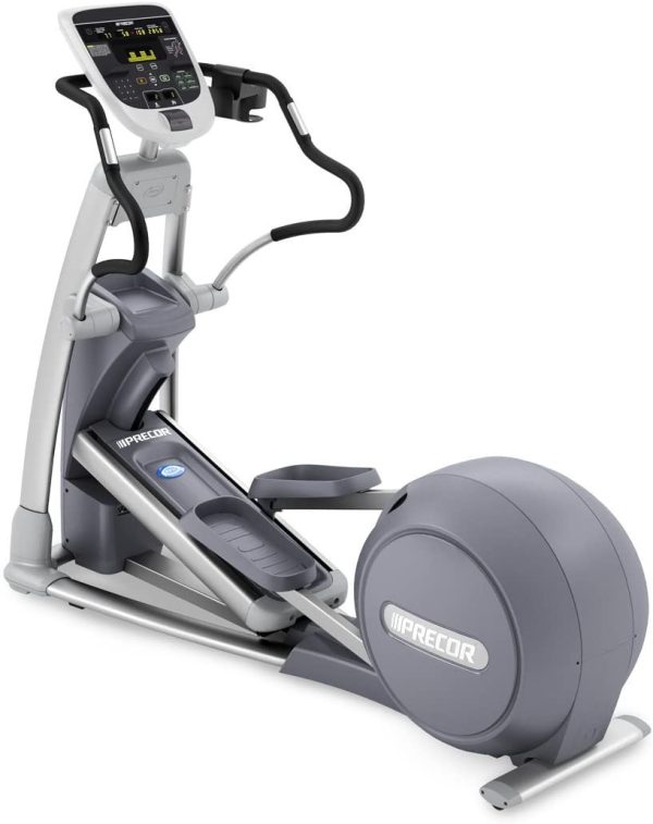 The Precor EFX 833 Elliptical - Serviced is shown on a white background, along with new & remanufactured gym equipment.