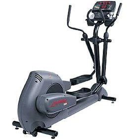 A new Life Fitness 9100 Rear Drive Elliptical - Remanufactured on a white background.