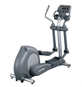 The Life Fitness 91x Elliptical - Remanufactured is displayed on a white background, featuring new and remanufactured gym equipment.