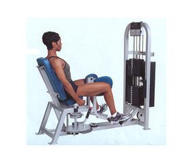 A man is sitting on a Life Fitness PRO Adductor - Remanufactured machine.