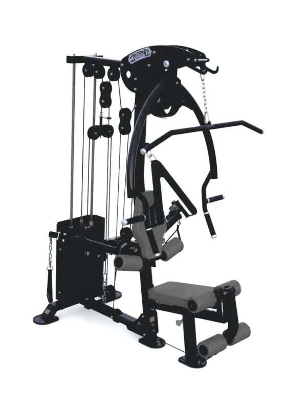 A new Muscle D Compact Single Stack Gym - New on a white background.