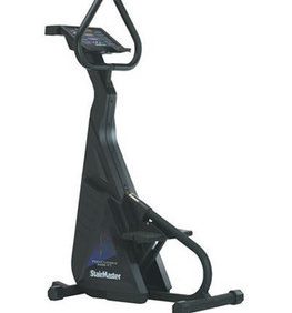 A black StairMaster 4400CL Cardio Stepper - Remanufactured exercise machine with a handlebar on it, available as new or remanufactured gym equipment.