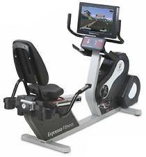 A New exercise bike with a monitor.