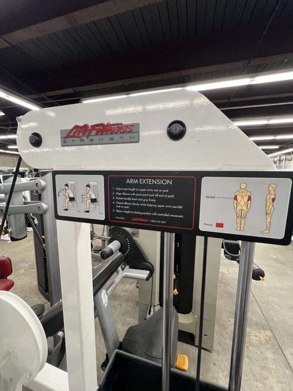 A remanufactured Precor Stretch Machine provides clear instructional diagrams and labels for users wanting effective workouts.